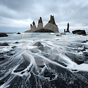 Basalt rock formations `Troll toes`