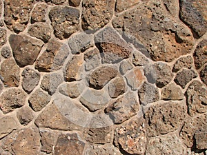 Basalt rock wall