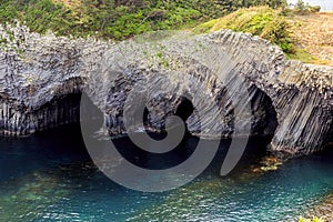 Basalt rocks in Nanatsugama