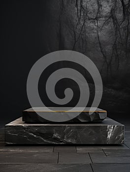 Basalt Stone Minimalistic Product Podium.