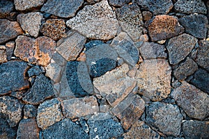 Basalt volcanic rock wall