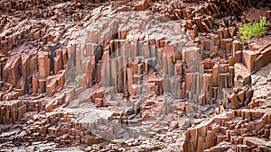 Basalt, volcanic rocks known as the Organ Pipes, Twyfelfontein in Damaraland, Namibia.