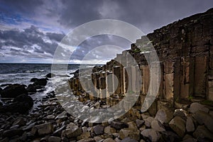 Basaltic formation at the giant causeway photo