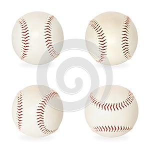 Base balls isolated on white