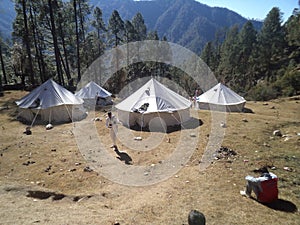 A base camp during adventure course at nims mountaineering