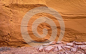 The base of the canyon wall near Singing Canyon in the Grand Staircase-Escalante National Monument, Utah, USA