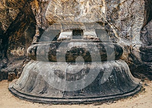 The base of Cca 1000 years old the largest of the standing Buddha statues is 51 feet 16 m from head to toe; is the largest