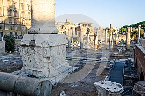 Base of the column of Trajan, Rome, Italy