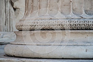 Base of Doric column in Athens ruins