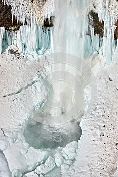 Base of Frozen Brandywine Falls Whistler