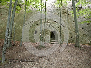 Rupestra settlement in buzau mountains,romania photo