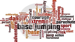 BASE jumping word cloud photo