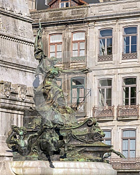 Base of the Monument for Prince Henry the Navigator in Porto, Portugal.