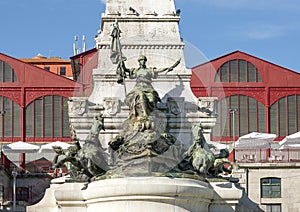 Base of the Monument for Prince Henry the Navigator in Porto, Portugal.