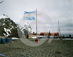 Base Orcadas Research Station, Laurie Island, South Orkney Islands, Antarctica.. An Argentine research station, the oldest photo