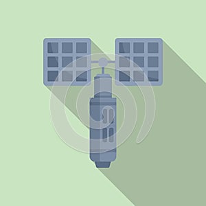 Base space station icon flat vector. Galaxy planet spaceship