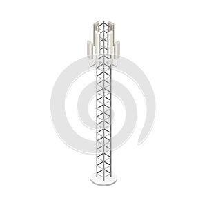 Base Station or Land Station for Mobile Telephony and Wireless Communications as Smart City Isometric Vector