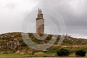 At the base of the Torre de Hercules, La Coruña, Galicia, Spain,