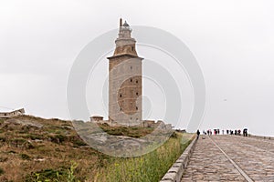 At the base of the Torre de Hercules, La Coruña, Galicia, Spain,