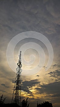 Base Transceiver Station at dusk