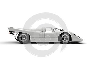 Base white vintage race super car - side view