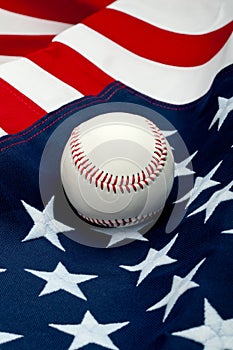 Baseball on the American flag