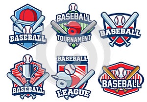 Baseball badge design set