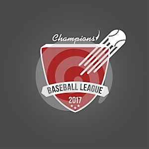 Baseball badge, league logo or template for championship, sport team