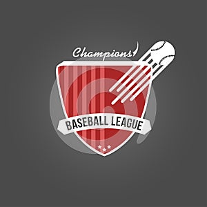 Baseball badge, league logo or template for championship, sport team.