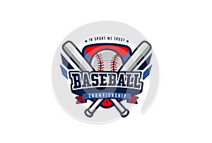 Baseball Badge Logo Design vector. T-shirt Sport Team Label