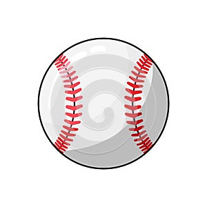 Baseball ball isolated on white background, cartoon, simple sport ball design