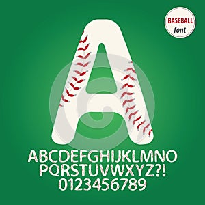 Baseball Ball Alphabet and Digit Vector photo