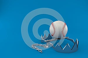 Baseball ball with bear trap