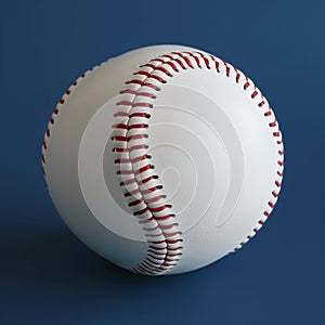 Baseball Ball on Blue Background