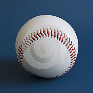 Baseball Ball on Blue Background