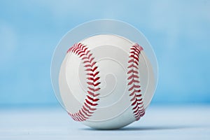 Baseball Ball On Blue Background. Team sport