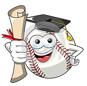 Baseball ball character mascot cartoon gets degree vector isolated