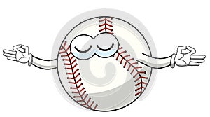 Baseball ball character mascot cartoon meditation concentration vector isolated