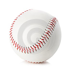 Baseball ball close-up on a white background