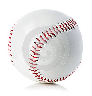 Baseball ball close-up on a white background