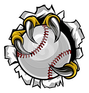 Baseball Ball Eagle Claw Talons Ripping Background