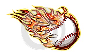 Baseball ball in fire