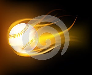 Baseball ball in flames