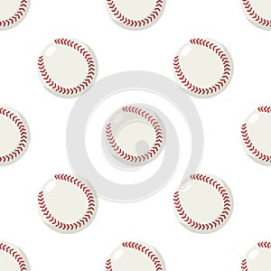 Baseball Ball Flat Icon Seamless Pattern