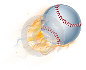 Baseball Ball with Flame or Fire Concept