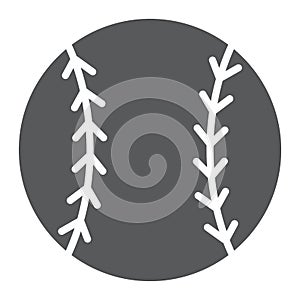 Baseball ball glyph icon, game and sport, ball