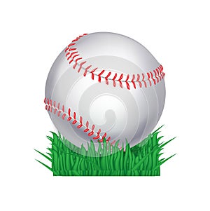 Baseball ball in grass