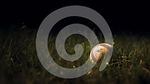 Baseball ball in green grass