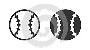 Baseball ball icon. Sport game symbol. Sign hardball vector photo