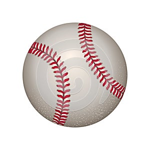 Vector illustration of realistic baseball leather ball.